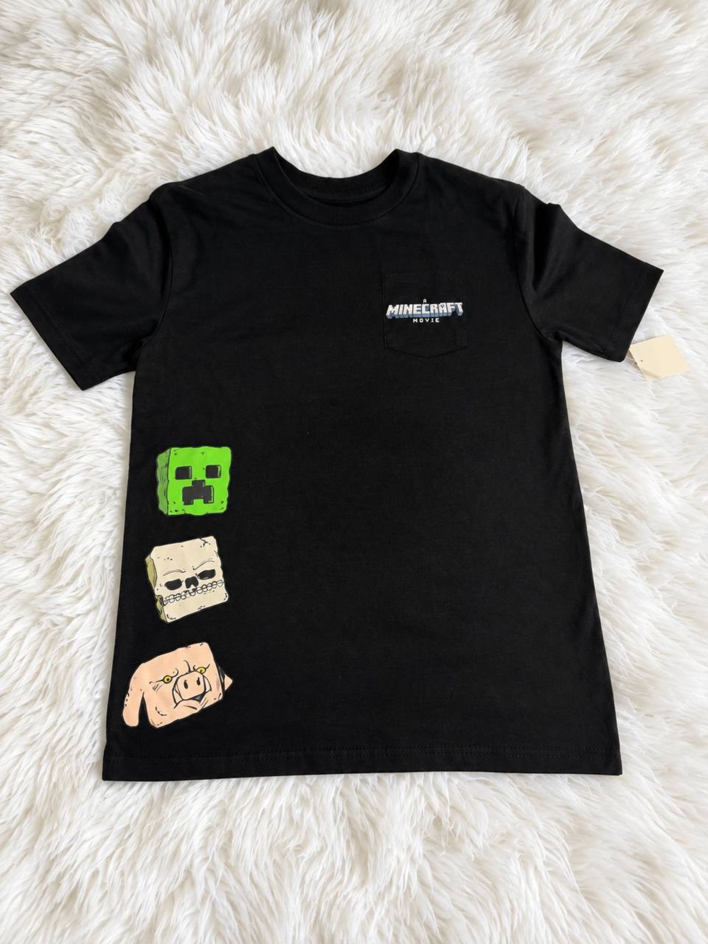 Minecraft Movie Boys Black Short Sleeve Graphic Tee